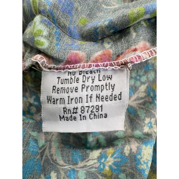 Johnny Was XS Blouse Vibrant Floral Cotton Embroidered Swing L/S Tunic Shirt - Picture 11 of 11